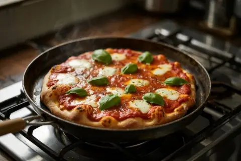 Jak podgrzać pizzę na patelni, by uniknąć jej przypalenia?